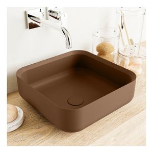 Waskom Mondiaz Binx | 36x13x36 cm | Solid Surface | Vrijstaand | Vierkant | Rust