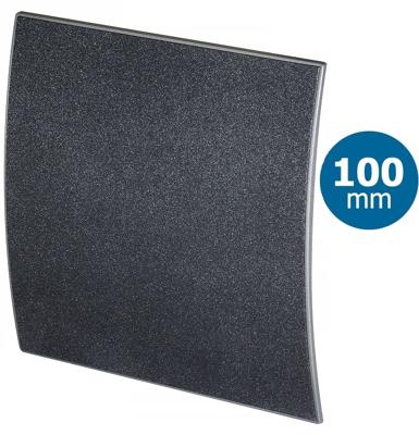 Whisper Pro-design Badkamerventilator - Ø100mm - Aan/uit - Gebogen Kunststof - Grafiet Deluxe