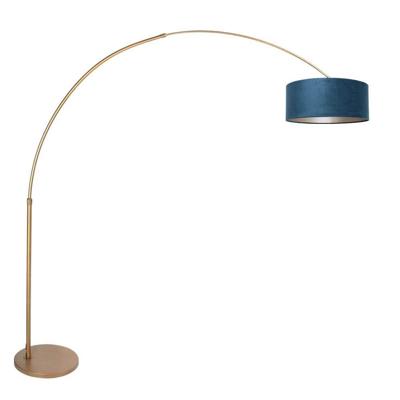 Steinhauer BooglampSparkled Light brons met blauwe kap Ø 45cm - 4307BR