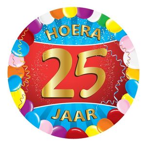 Vrolijk gekleurde viltjes 25 jaar   -