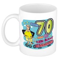 Cadeau / Verjaardag mok 70 jaar - man - rollator- keramiek - mannen cadeautjes