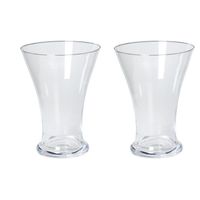 2x Taps uitlopende vazen glas 25 cm