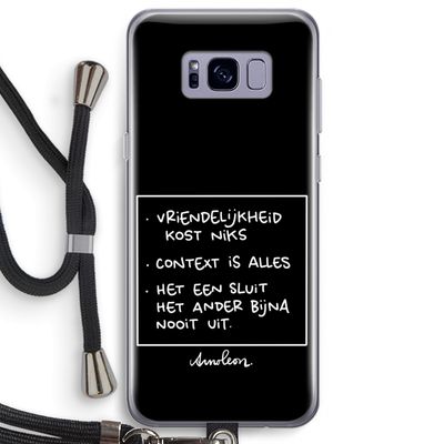 Mijn Motto's: Samsung Galaxy S8 Plus Transparant Hoesje met koord
