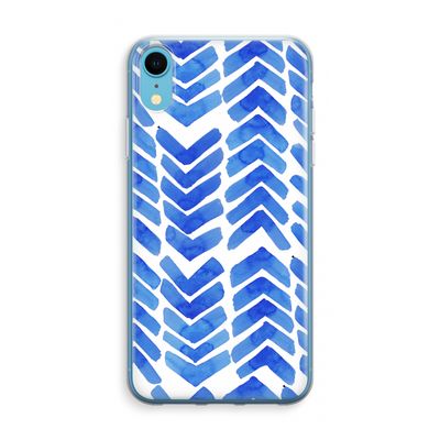 Blauwe pijlen: iPhone XR Transparant Hoesje