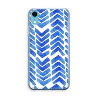 Blauwe pijlen: iPhone XR Transparant Hoesje