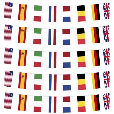 Funny Fashion Internationale landen vlaggenlijn - 5x - 15 meter - vlaggetjes - papier - versiering