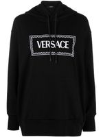 Versace hoodie à logo brodé - Noir