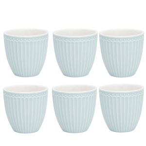 6x GreenGate Espresso kopjes Alice lichtblauw - Set van 6 stuks - 125 ml - Espressokopjes