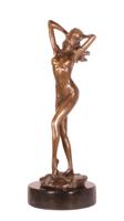BRONZEN SCULPTUUR GENAAMD AWAKENING / NUDE