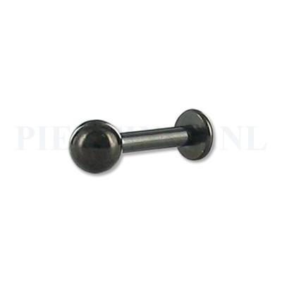 Labret zwart 1.2 mm bal 8 mm + 4 mm bal