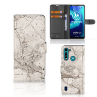 Motorola G8 Power Lite Bookcase Marmer Beige - thumbnail