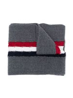 Moncler Enfant écharpe nervurée à patch logo - Gris - thumbnail