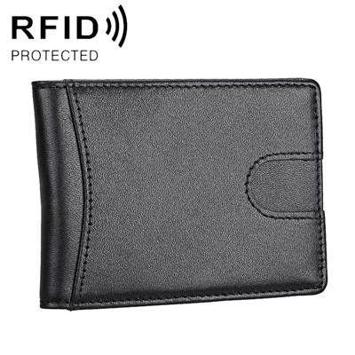 9602 Antimagnetic RFID Mini Crazy Horse Texture Leather Wallet Billfold
