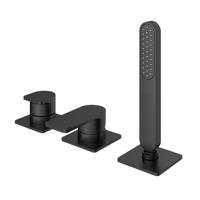 Hotbath Gal Badrandcombinatie één hendel mengkraan zonder uitloop met 2 functies omstel Geborsteld Gunmetal PVD GL075BGP