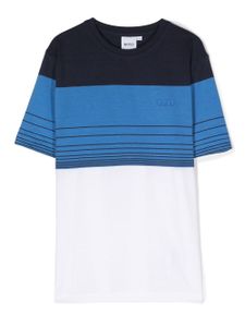 BOSS Kidswear striped short-sleeve T-shirt - Bleu