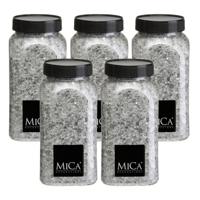 Mica Decorations decoratie stenen / granulaat - 5x - 650 ml - 1-2 mm - spiegel glas