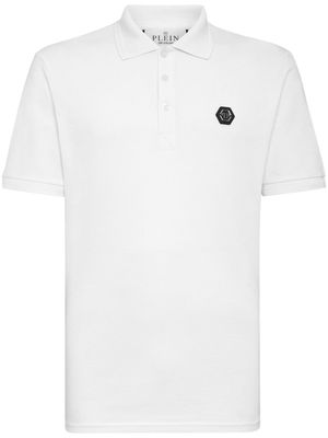 Philipp Plein polo en coton à logo imprimé - Blanc