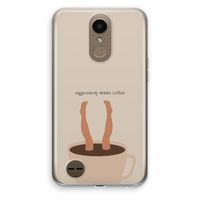 Aggressively drinks coffee: LG K10 (2017) Transparant Hoesje