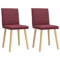 Eetkamerstoelen 2 st stof wijnrood
