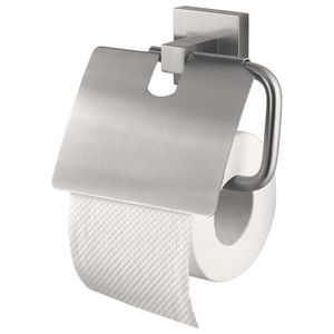 Haceka Mezzo toiletrolhouder met klep RVS-look