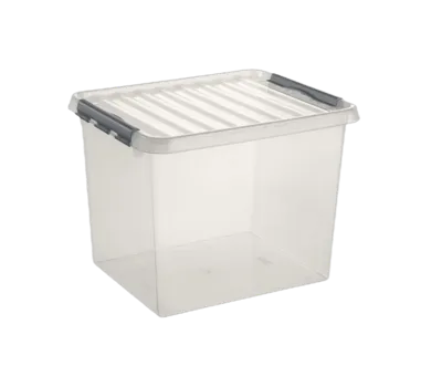Sunware Q-line opbergbox 52L transp./metaal