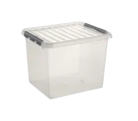 Sunware Q-line opbergbox 52L transp./metaal
