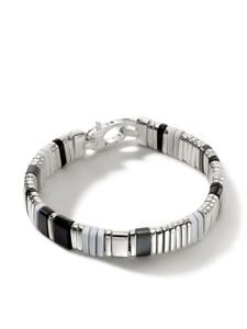 John Hardy bracelet Colourblock serti d'onyx - Argent