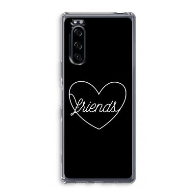Friends heart black: Sony Xperia 5 Transparant Hoesje