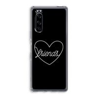 Friends heart black: Sony Xperia 5 Transparant Hoesje