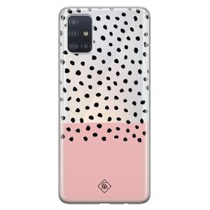 Samsung Galaxy A51 transparant hoesje - Pink spots