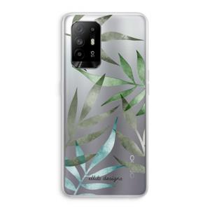 Tropical watercolor leaves: Oppo A94 5G Transparant Hoesje