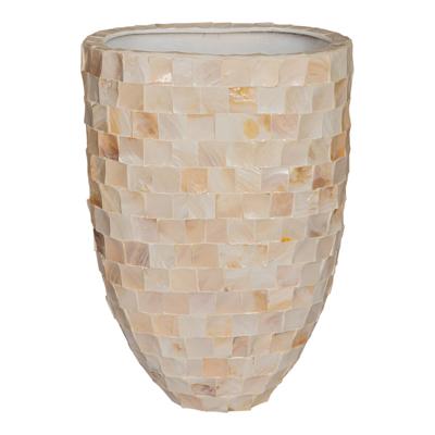 Daven Cream poly shell pot ovaal hoog L