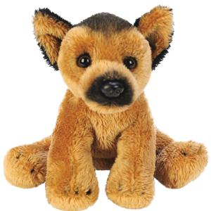 Suki Gifts pluche knuffeldier hond - Herdershond - 13 cm - Honden knuffels