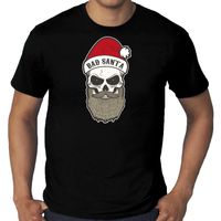 Grote maten Bad Santa fout Kerstshirt / outfit zwart voor heren - thumbnail