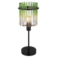 Globo Zwarte tafellampGorley met groen glas Ø 15cm - 15698TG