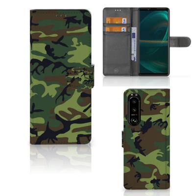 Sony Xperia 5III | Telefoon Hoesje | Army Dark | Portemonnee hoesje