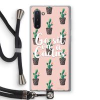 Cactus quote: Samsung Galaxy Note 10 Transparant Hoesje met koord