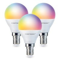 Set van 3 E14 SMART LED Lampen RGBWW Wifi 5.5 Watt 470lm P45 Dimbaar via App