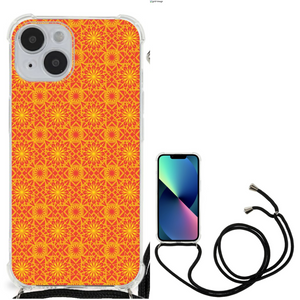 iPhone 14 Doorzichtige Silicone Hoesje Batik Oranje