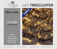 0,7-1 meter treecluster 192 LED warm wit met timer - Annas collection