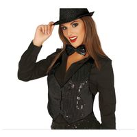 Fiestas Guirca Verkleed gilet met pailletten - zwart - voor dames One size  - - thumbnail