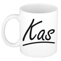 Kas Naam koffiemok - beker - met sierlijke letters - wit - 300 ml - Cadeau - Heren