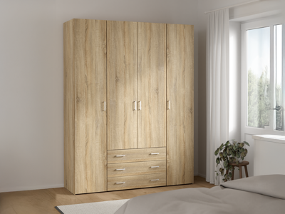 Kast SPACIO 4 deuren 3 lades eik