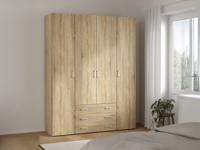 Kast SPACIO 4 deuren 3 lades eik