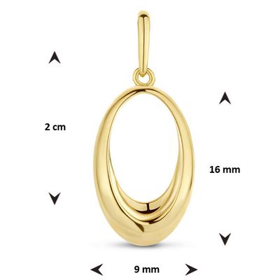 Hanger geel-en witgoud-diamant 0,17 ct h si 8,5 x19,5 mm