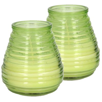 Tafelkaars Lowboy - 2x - groen - glas - 9 x 10,5 cm - binnen/buiten