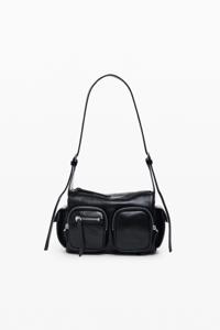 Kleine leren tas met zakken - BLACK - U