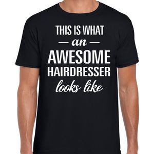 Awesome hairdresser / kapper cadeau t-shirt zwart heren