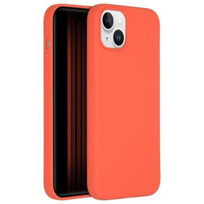 AccezzLiquid Silicone Backcover met MagSafe iPhone 15 Plus Telefoonhoesje Oranje