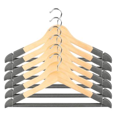 Kledinghangers Nordic - grijs - 12x stuks - hout
